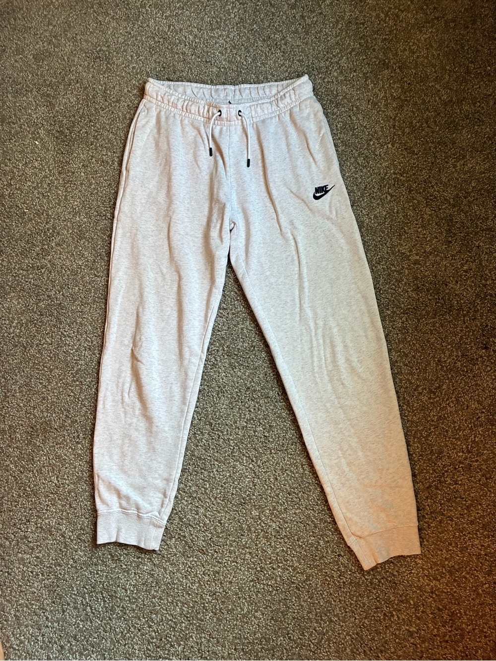 Nike Light Gray Boys' Jogger Sweatpants with Black Swoosh